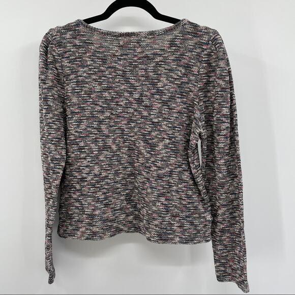 MADEWELL SpaceDyed Marled Sweater SZ L Gathered Shoulders Crewneck Pullover - Picture 5 of 8